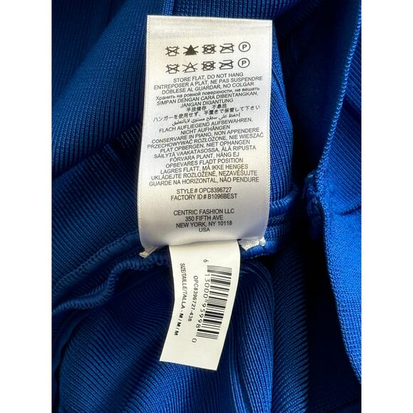 Herve‎ Leger One Shoulder Bandage Mini Dress Blue Size Medium NWT - Picture 11 of 11